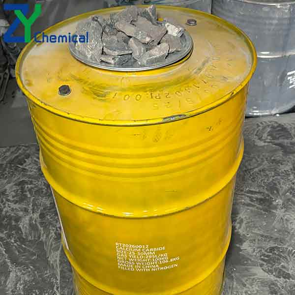 Export grade calcium carbide supplier packaging in 100kg steel drums