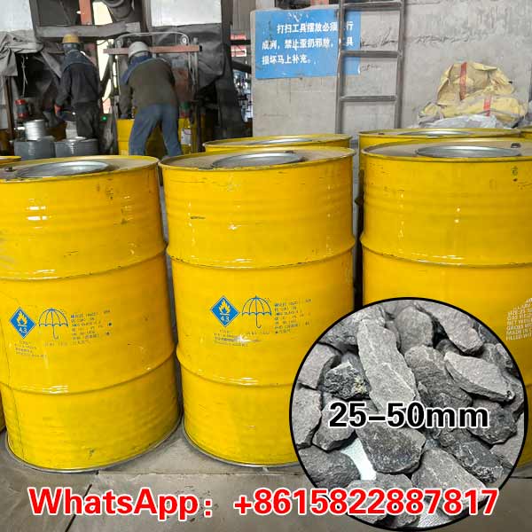 Calcium Carbide 100kg steel drum packaging for international export