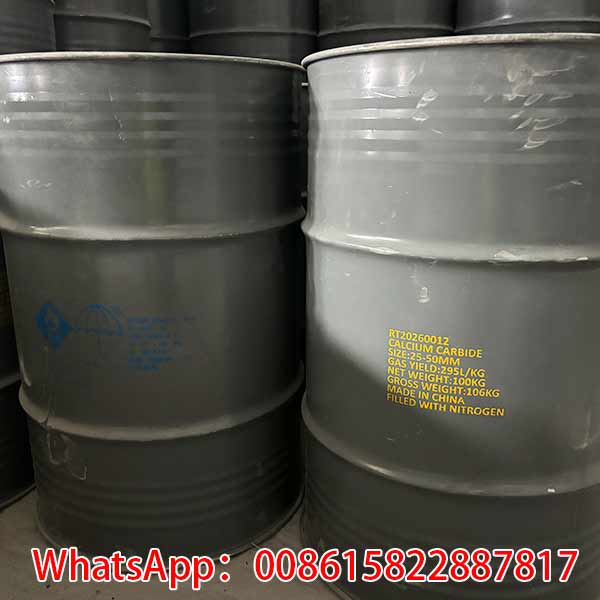 Calcium carbide export shipment and waterproof steel drums loading