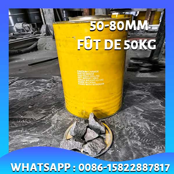 Carbure de calcium 50 80mm conditionné en fûts de 50kg sur mesure