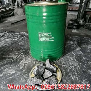 50 80mm calcium carbide factory in China 50kg drum 100kg drum